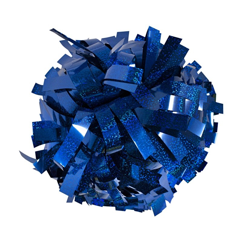 Pompones 6" holográfico azul